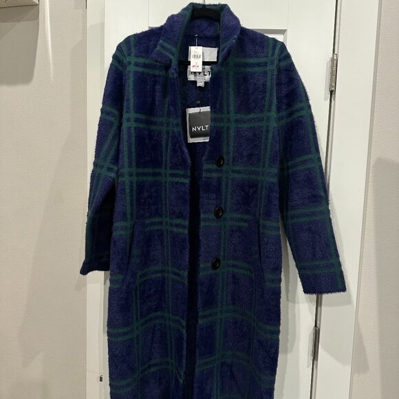 Anthropologie NVLT Plaid Coat - Blue + Green - Picture 3 of 4